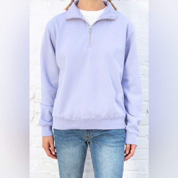 Brandy Melville Tops - 0162 - Brandy Melville Lavender Quarter-Zip Sweatshirt